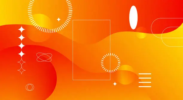 Vector illustration of Orange abstract background with grainy texture and geometric shape