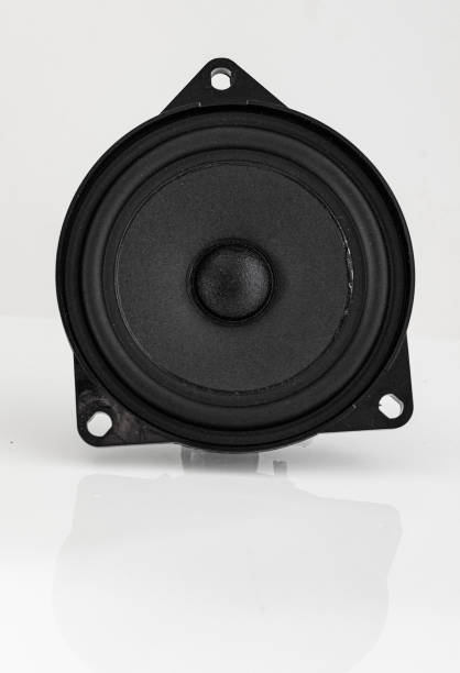 istock Black sound speaker isolated on white background. 2116112476