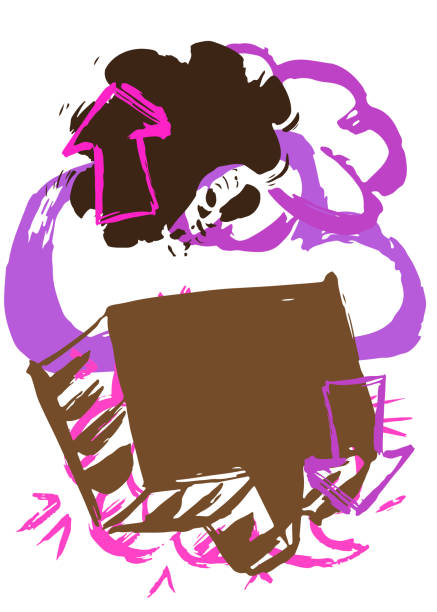 istock Prurple and brown graffiti speech bubble. Abstract modern Messaging sign street art decoration, Discussion icon performed in urban painting style. 2116162422