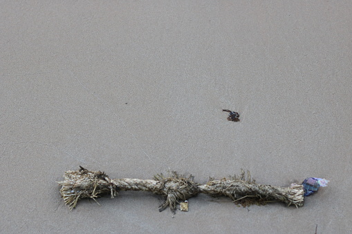 Remains of a rope in a bay