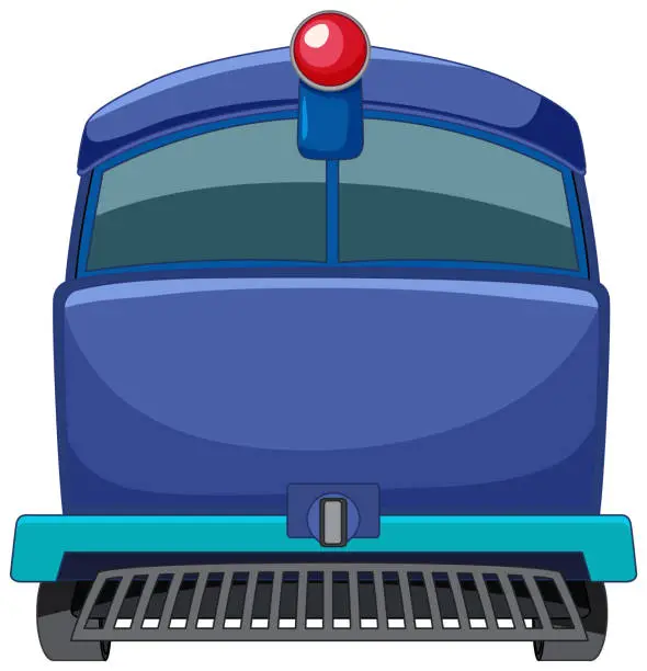 Vector illustration of Vector illustration of a blue cartoon train