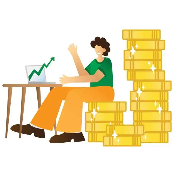 Vector illustration of Wealth Without Worry - The Financial Freedom Formula