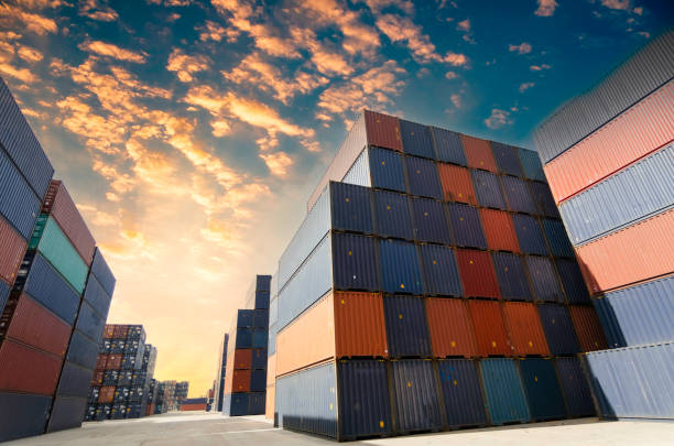 istock Containers in the port, Shipping & Transportation concept 2116314185