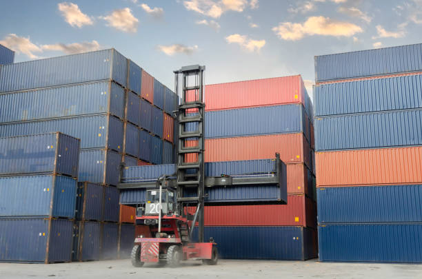 istock Containers in the port, Shipping & Transportation concept 2116314187