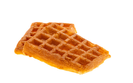 biscuit waffles isolated on white background