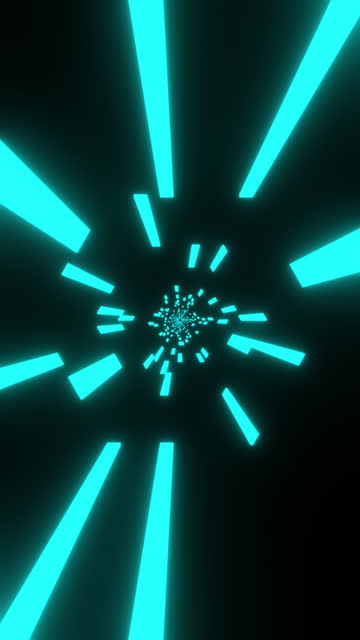 3D seamless loop animation of a green sci-fi tunnel motion graphic.
