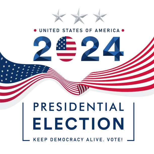 2024 U.S. Election Day. Celebrate with Our American Flag Vector Background 2024 U.S. Presidential Election Day. Celebrate Democracy with This Vector Background Featuring the Iconic American Flag. democratic party logo stock illustrations