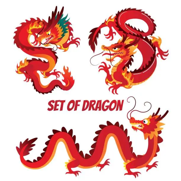 Vector illustration of 2024 Dragon Zodiac - Chinese New Year Vector