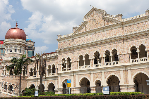 Kuala Lumpur Malaysia - March,16 2024 : The Sultan Abdul Samad building is located in front of the Merdeka Square in Jalan Raja, Kuala Lumpur Malaysia. The most popular tourist destination