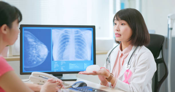 istock Asian doctor explain breast implant 2116503627
