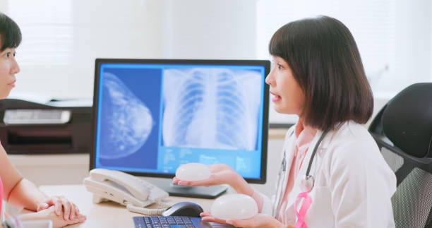 istock Asian doctor explain breast implant 2116503633