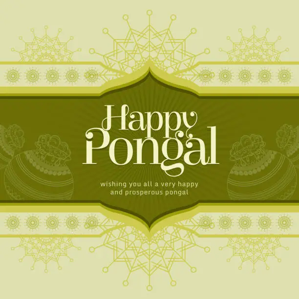 Vector illustration of Happy Pongal religious festival of South India celebration background