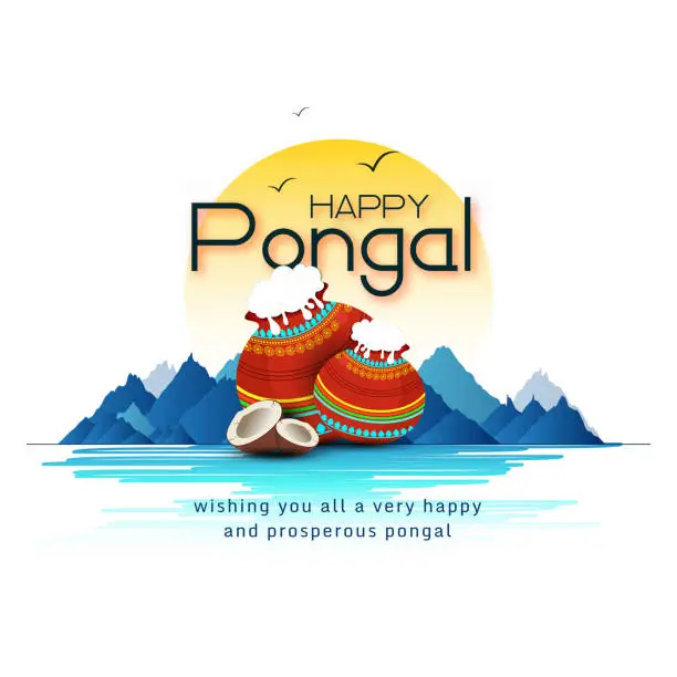 Vector illustration of Pongal festival for the celebration.