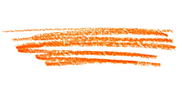 istock Artistic orange pencil stroke on white canvas for your brand logo design. 2116534435