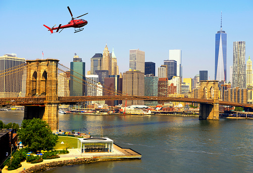 Helicopter tour over Manhattan, New York City, USA