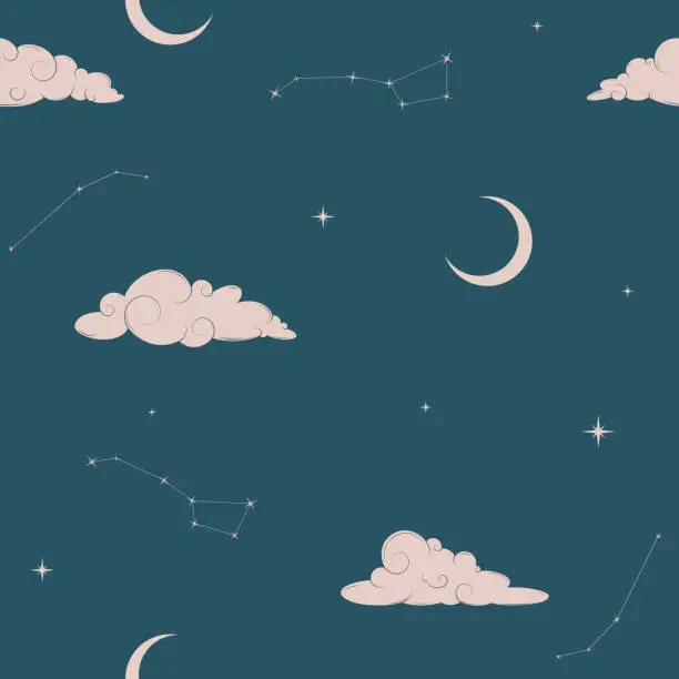 Vector illustration of good night pattern