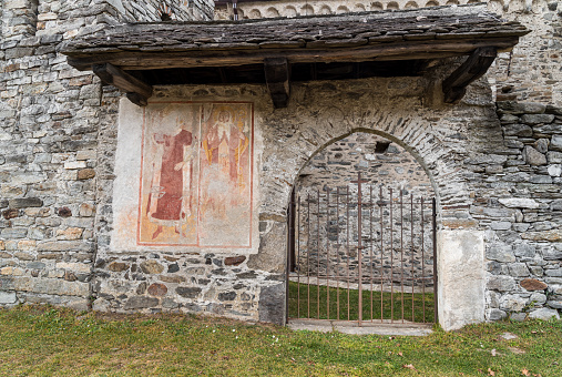Medieval catholic parish Church of San Mamete in Mezzovico, Ticino, Switzerland