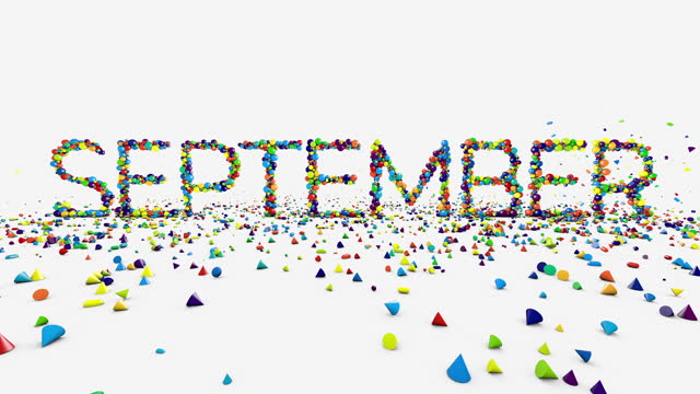 Motion graphics - September word animation on white
