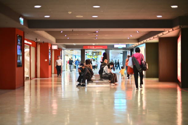 Taiwan - Jan 19, 2024: Connecting MRT Taipei Main Station and MRT Shuanglian Stations, lively Zhongshan Underground Street offers diverse shops, eats & fun for commuters and visitors.