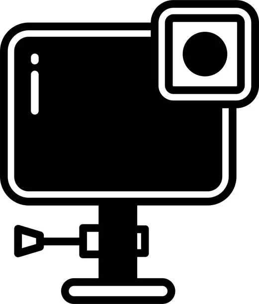 Vector illustration of Camera glyph and line vector illustration