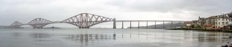Panorama of Forth Railway Bridge spanning the River Firth
