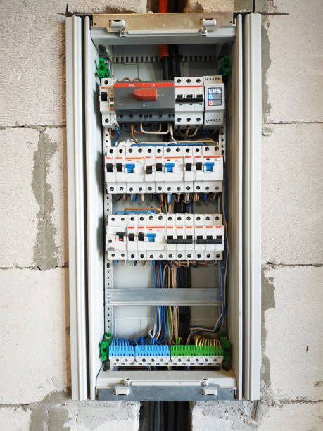 istock Built-in elementary shield on the wall of the house. 2116697383