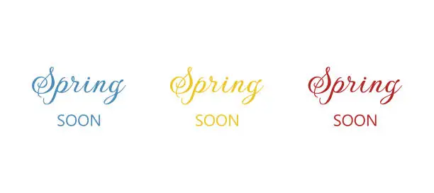 Vector illustration of soon spring icon on a white background, vector illustration