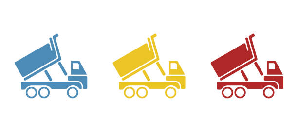 dump truck icon on a white background, vector illustration - 11819 stock illustrations