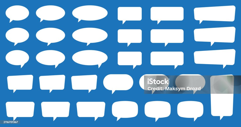 Set Of Speech Bubbles Speak Bubble Text Cartoon Chatting Box Message ...