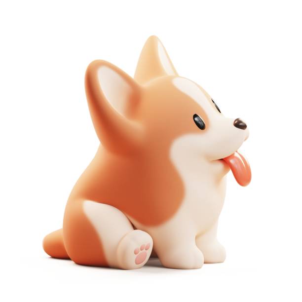 istock 3d render kawaii cartoon corgi puppy in sitting pose. 2116758749