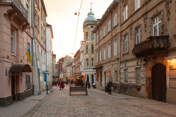 istock Ancient street in Lviv 2116839858