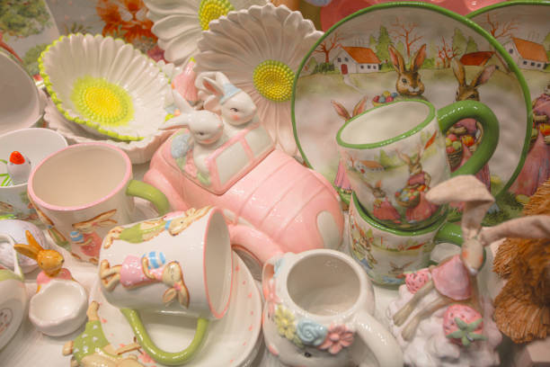 istock porcelain dishware set with floral design 2116851431