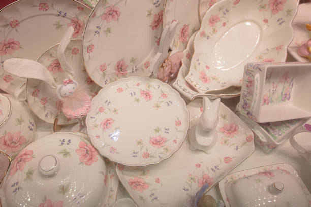 istock porcelain dishware set with floral design 2116855698