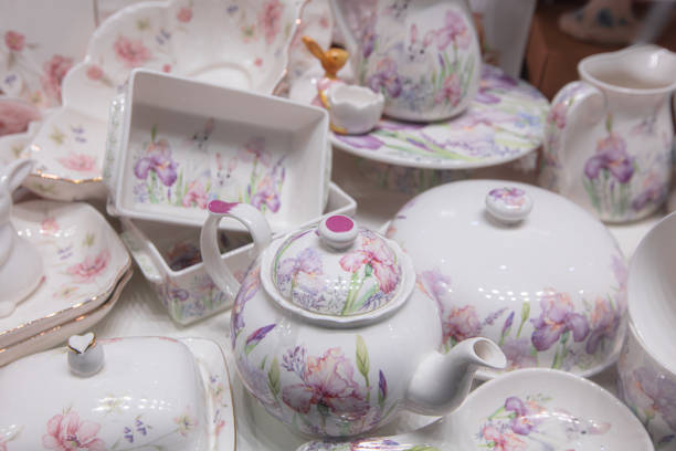 istock porcelain dishware set with floral design 2116857788