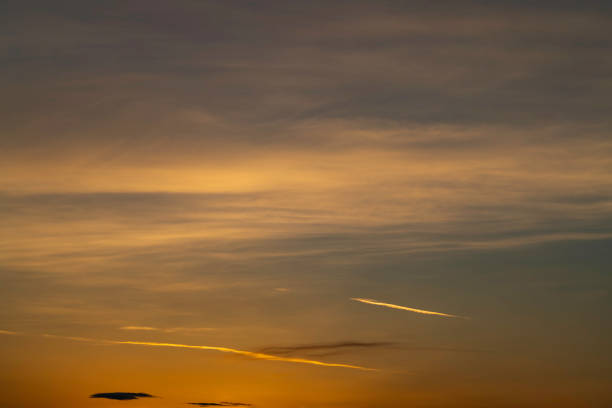 Blue sky with colorful clouds. Photo taken in Wroclaw, Poland.