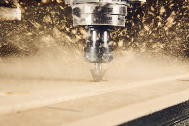 istock Cnc wood cutting cutter, machine with numerical control. 2116880104