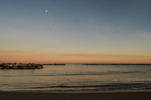 Adriatic Sea. Martinsicuro, Teramo. Beautiful photos of a spectacular sunset