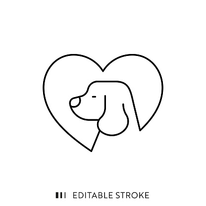 Pet Friendly Line Icon Design with Editable Stroke. Suitable for Infographics, Web Pages, Mobile Apps, UI, UX, and GUI design.