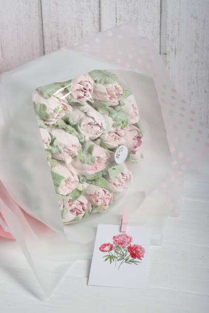 istock Homemade marshmallows. Marshmallow tulips. Marshmallow flowers. 2116944731