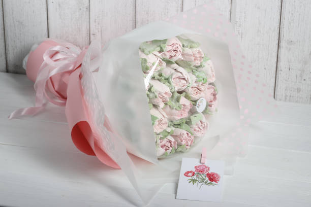 istock Homemade marshmallows. Marshmallow tulips. Marshmallow flowers. 2116948872