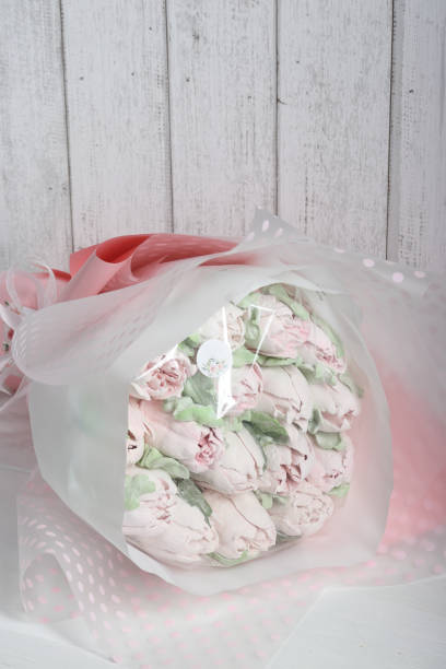 istock Homemade marshmallows. Marshmallow tulips. Marshmallow flowers. 2116952569
