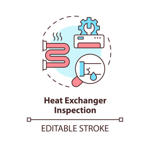 wielokolorowa ikona koncepcji kontroli wymiennika ciepła - heat exchanger stock illustrations