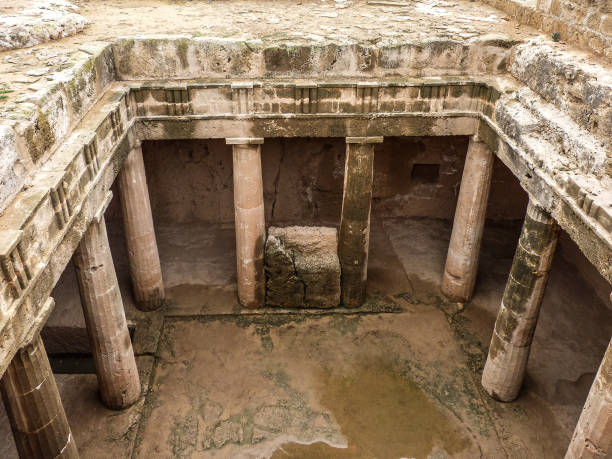 istock Old Greek temple and tombs 2117010821