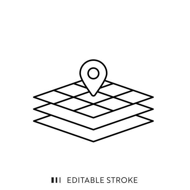 Land Line Icon Design with Editable Stroke. Suitable for Infographics, Web Pages, Mobile Apps, UI, UX, and GUI design. Parcel Line Icon Design with Editable Stroke. Suitable for Infographics, Web Pages, Mobile Apps, UI, UX, and GUI design. land planning stock illustrations