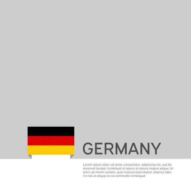 Vector illustration of Germany flag background. State patriotic german banner, cover. Document template with germany flag on white background. National poster. Business booklet. Vector illustration, simple laconic design