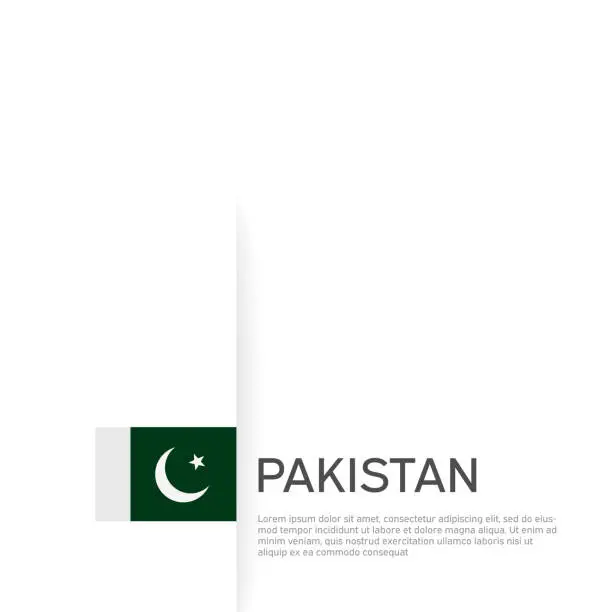 Vector illustration of Pakistan flag background. State patriotic pakistani banner, cover. Document template with pakistan flag on white background. National poster. Business booklet. Vector illustration, simple design