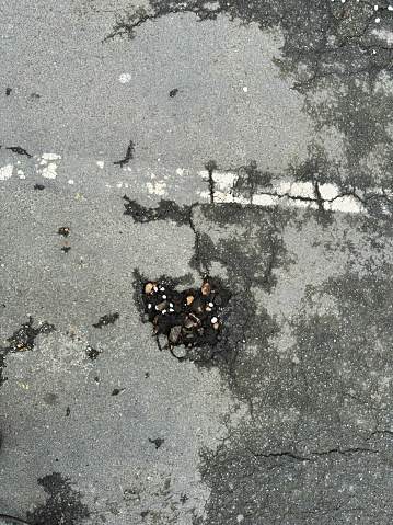 Pot hole in an urban road