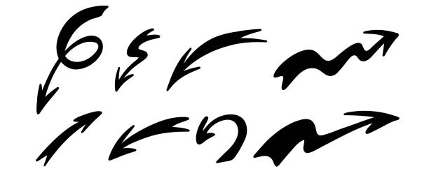 istock Sketch marker arrows set. Hand drawn brush arrow check mark underline. Vector freehand illustration on white background. 2117066756