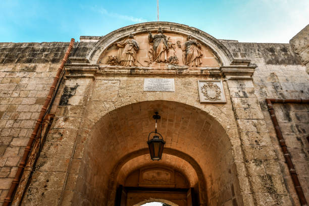 istock Low Angle View Inside The Gate Of Mdina, Malta 2117079757