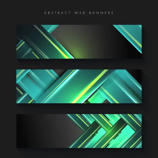 Vector illustration of Set of abstract design banner template.